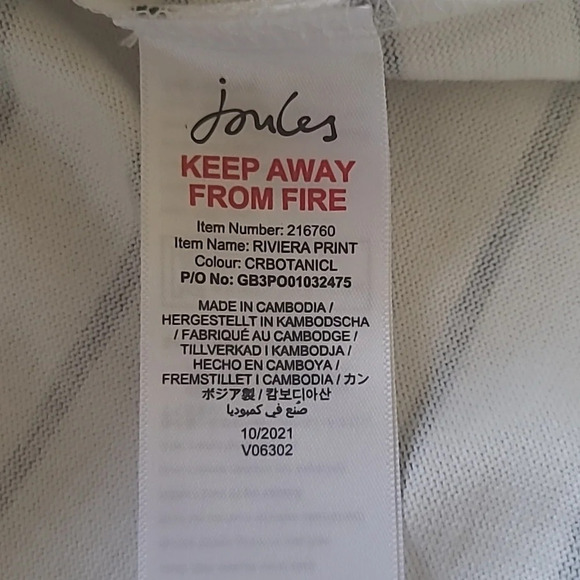 Joules Riviera Striped and Floral Printed Shift Dress - Size 6 - Picture 9 of 11